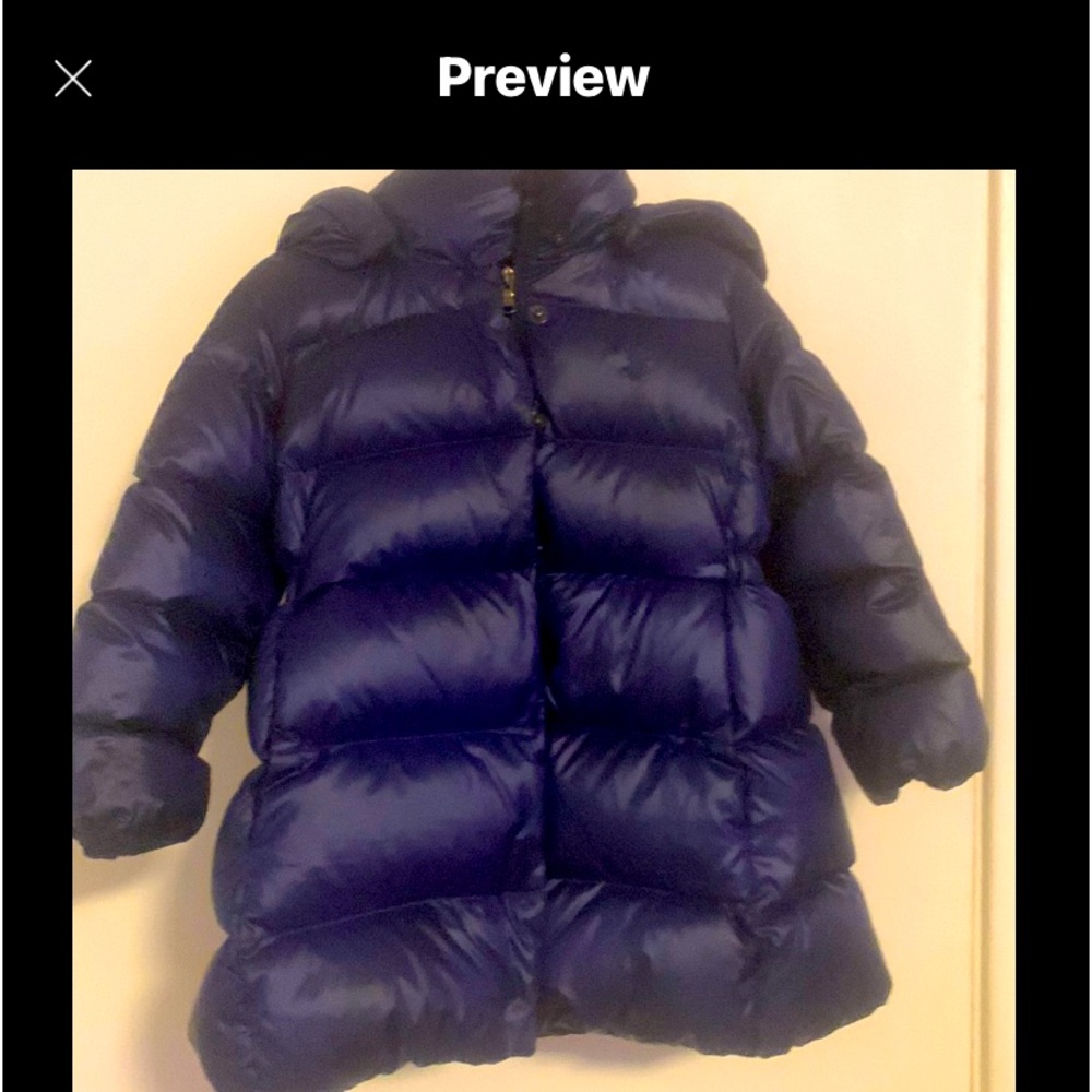 Toddler Ralph Lauren puffer coat side pockets very warm excellent condition